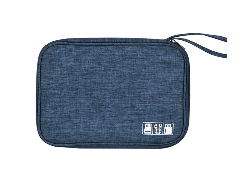 2 Layer Waterproof USB Cable Charging Storage Bag Phone Pad Zip Organiser