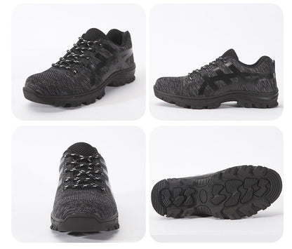 Steel Toe Summer Work Shoes Anti Piercing Lightweight Sneakers Hiking Shoes - B