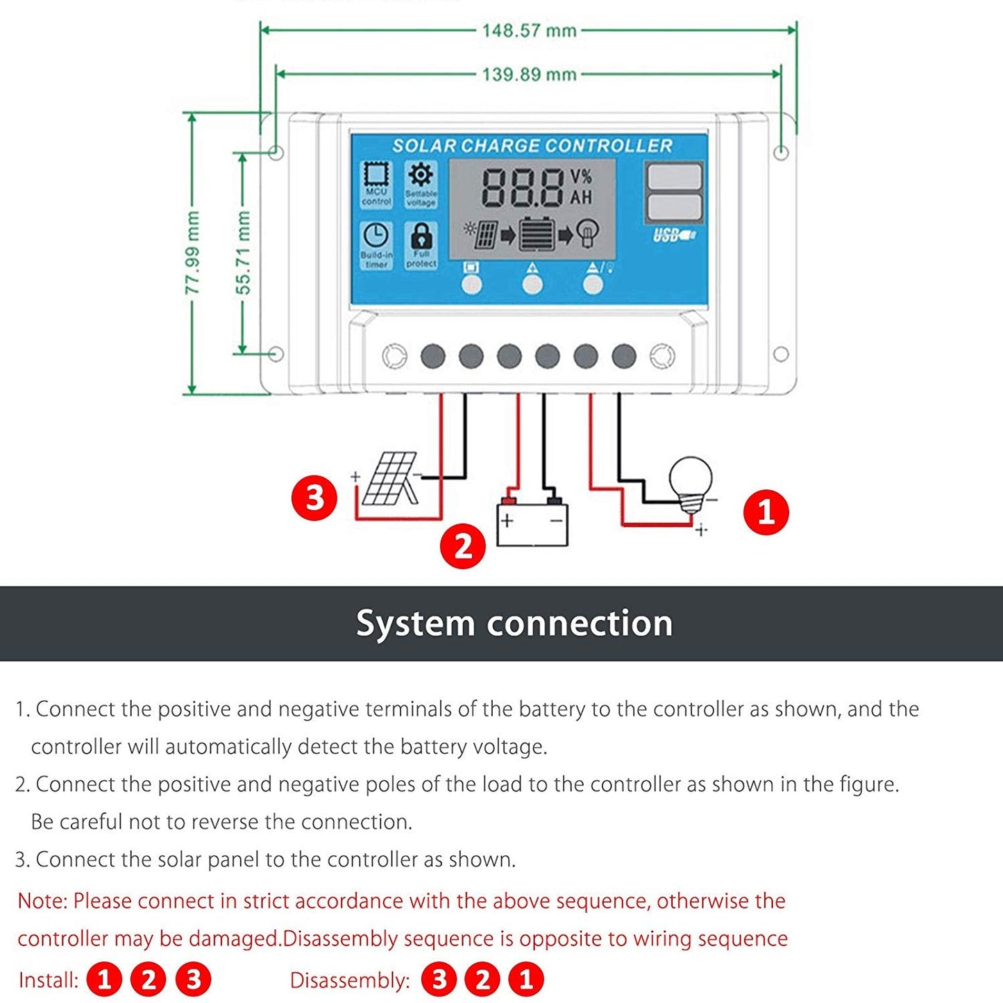 solar controller load modes