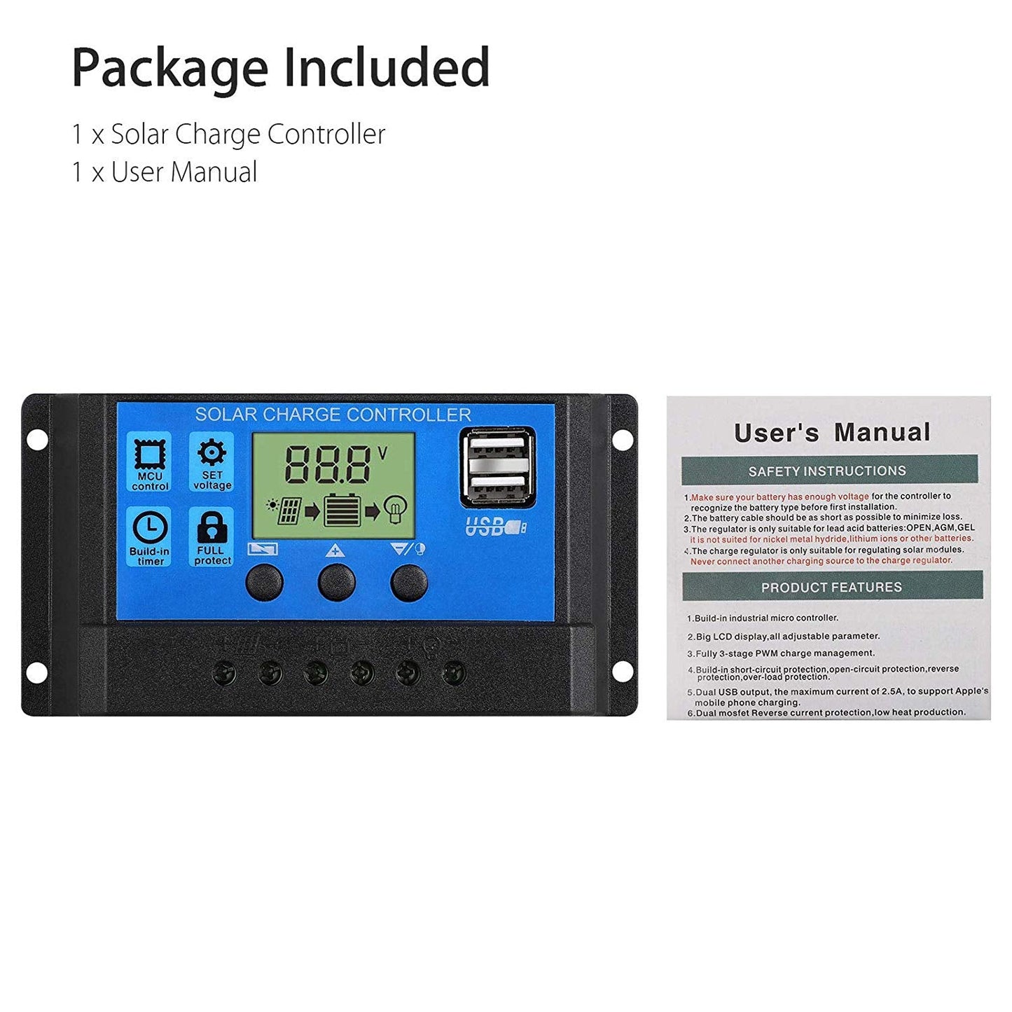 solar controller with usb