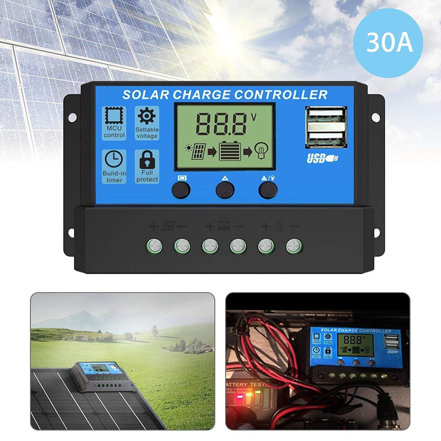 solar controller with lcd