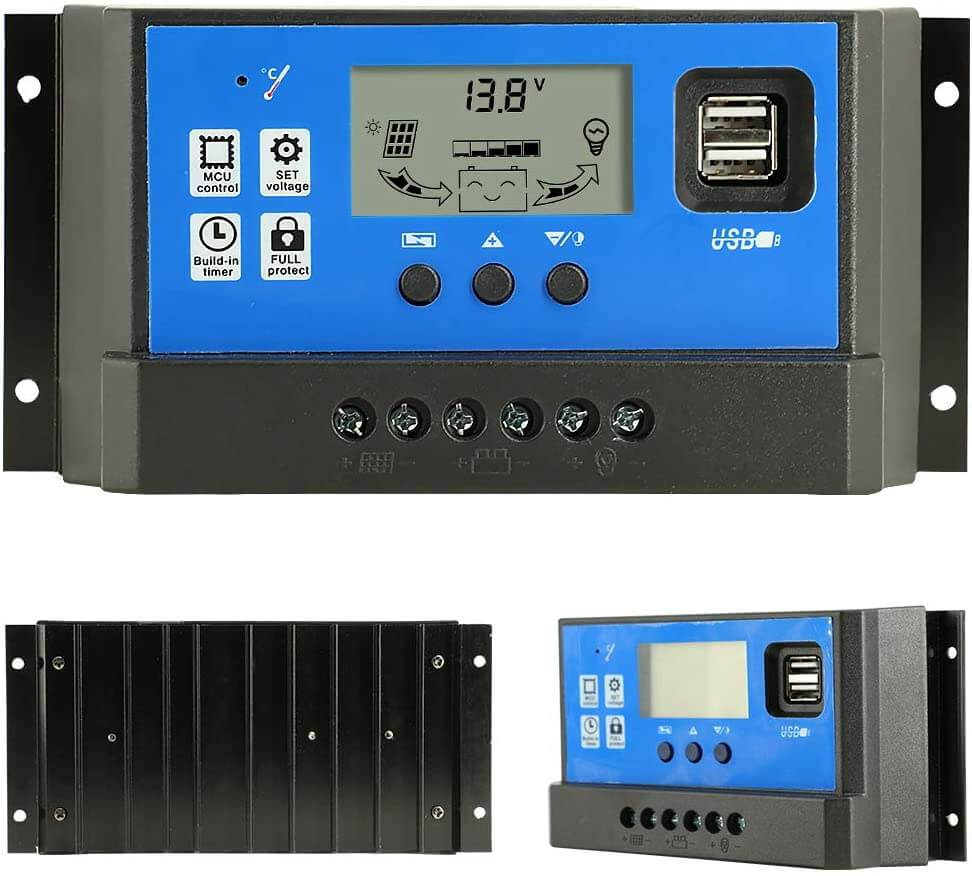 Solar controller wiring terminals