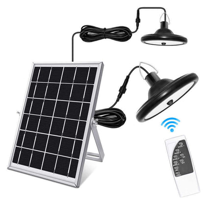 Double Head Solar Pendant Light Waterproof Outdoor Indoor Solar Lamp - The Shopsite