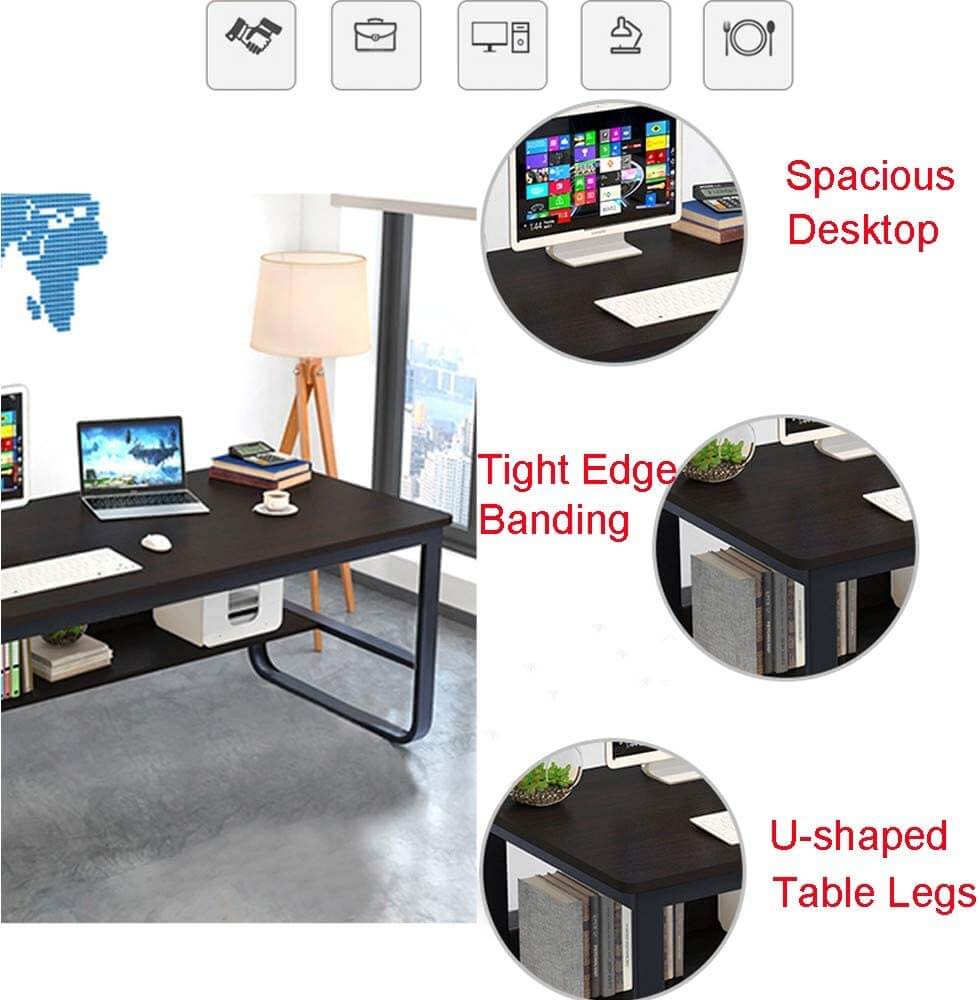 Computer Desk With Storage Bookshelf For Home Office,Desktop - The Shopsite