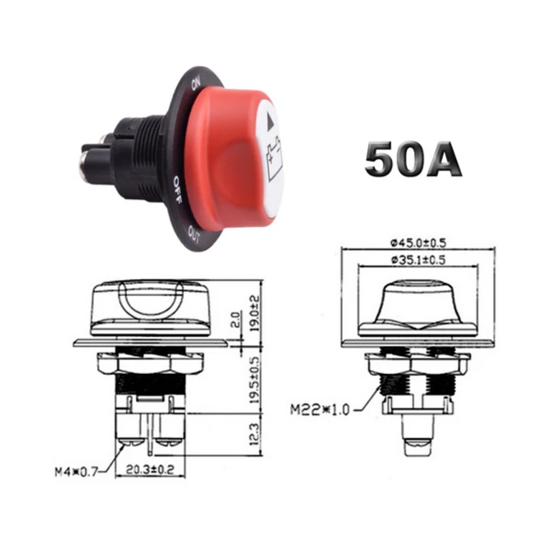 50A Battery Isolation Switch 12V On/Off