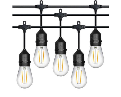 Festoon lights glowing