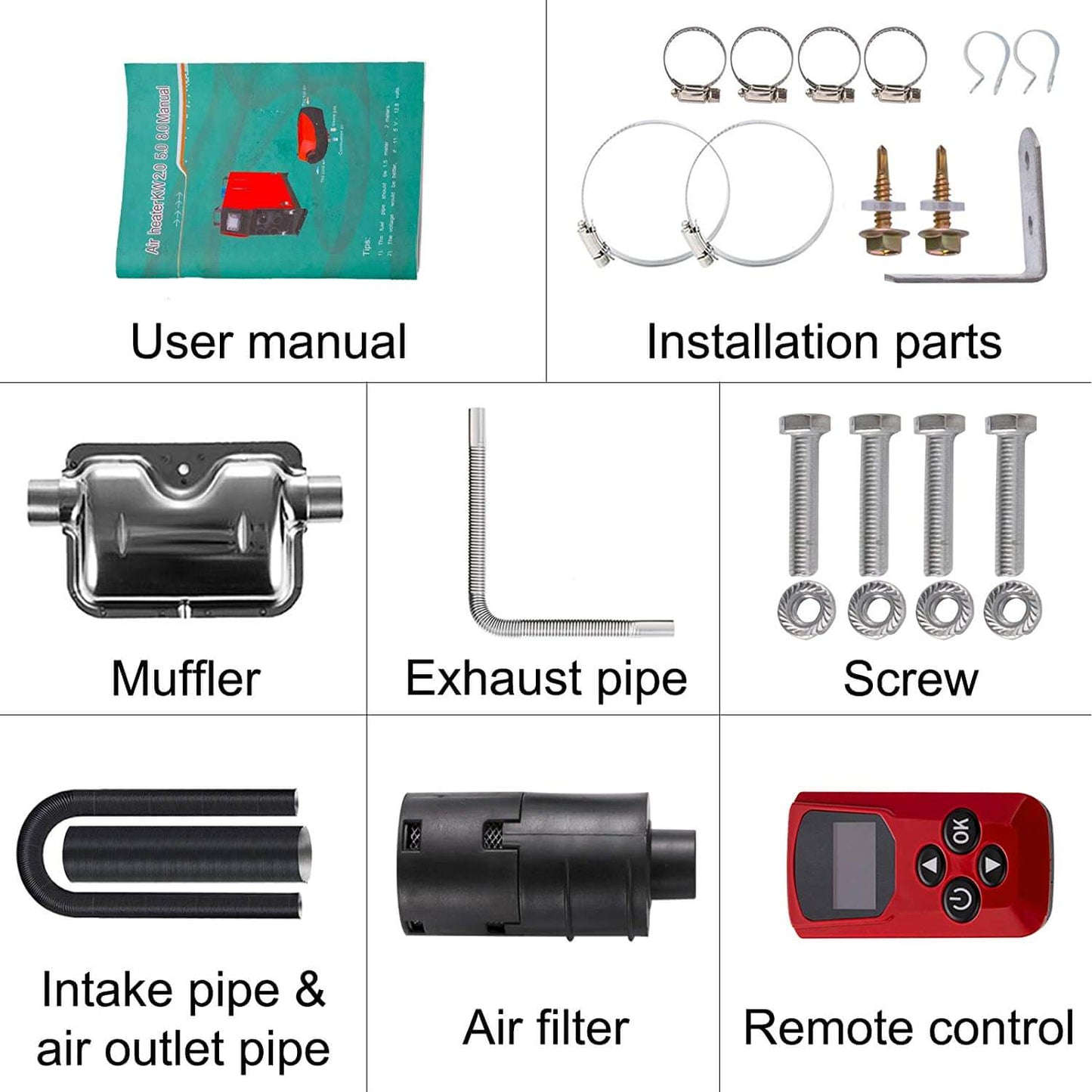 Diesel Air Heater 5KW 12V Full Kit