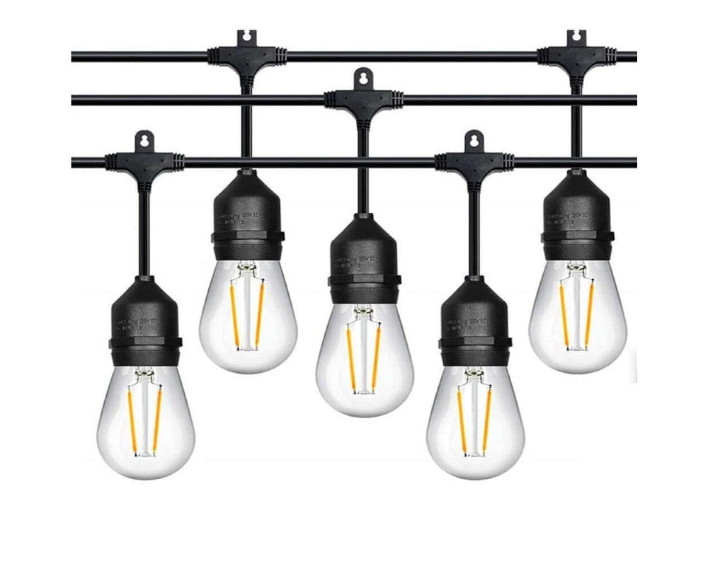 Festoon lights glowing