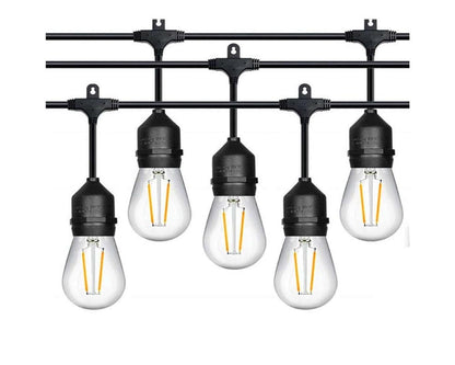 Festoon lights glowing