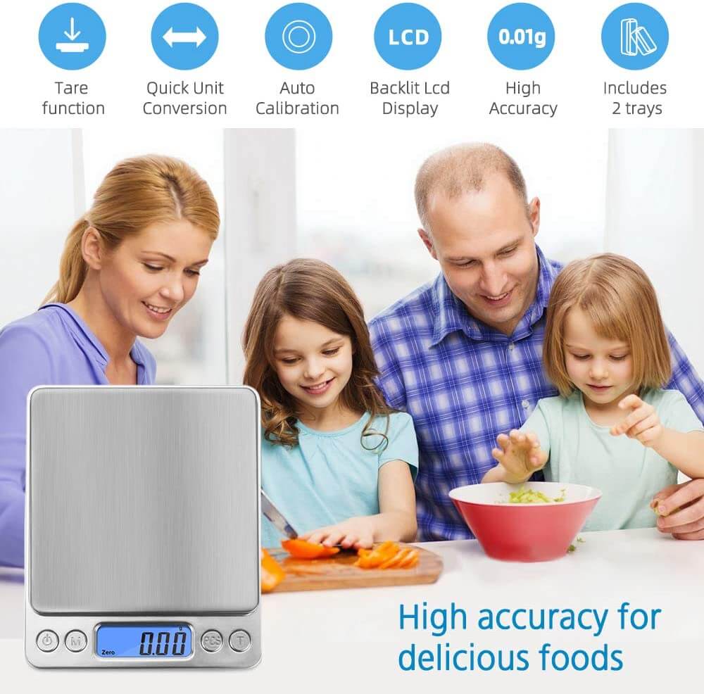 Digital Scales Digital Kitchen Scale Toprime 500g 0.01g High Precision