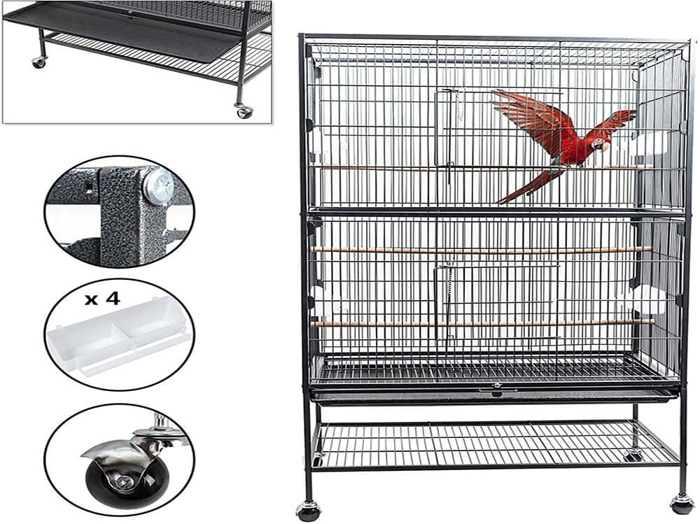 Bird Cage Parrot Aviary Perch Carrier