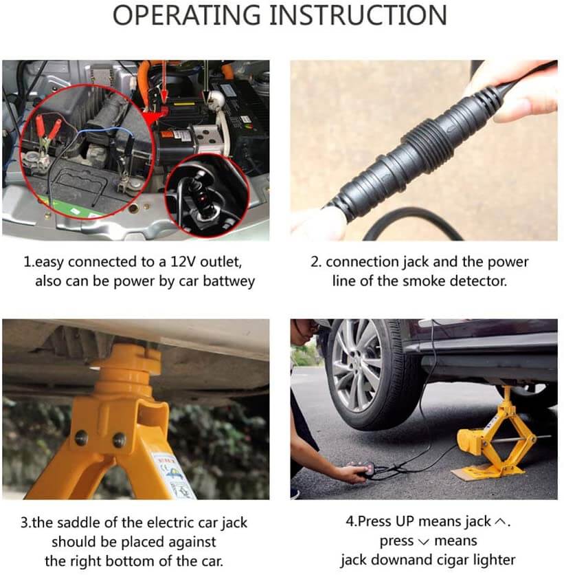 car jack with battery clips