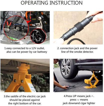 car jack with battery clips