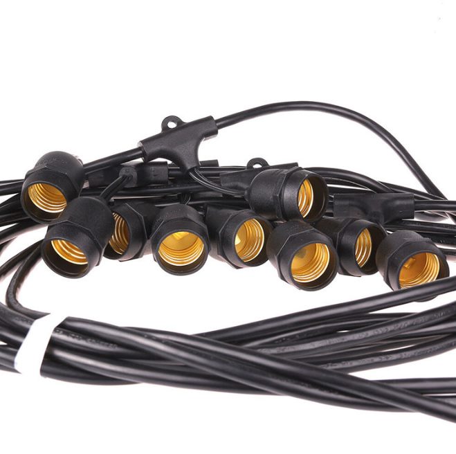 Festoon lights outdoor setup