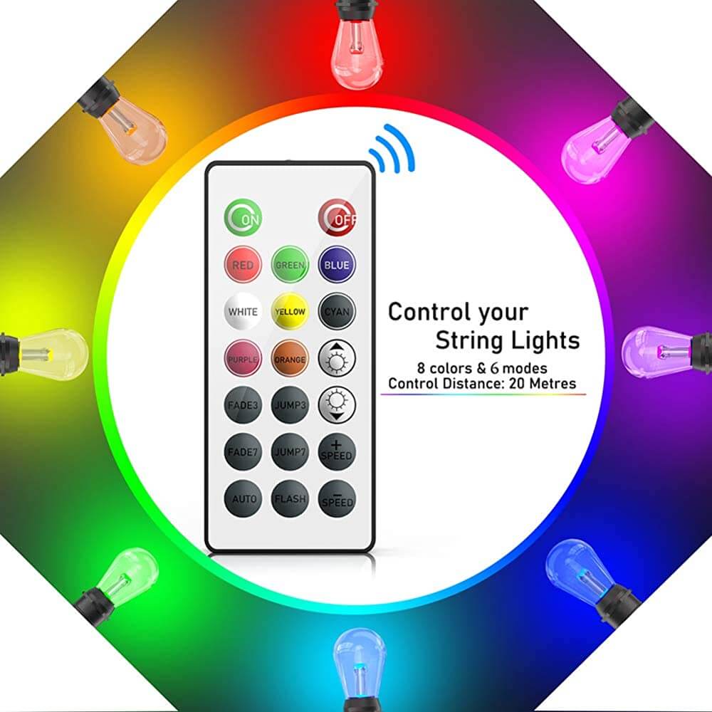 Festoon Lights with 20M 24 bulbs RGB - The Shopsite