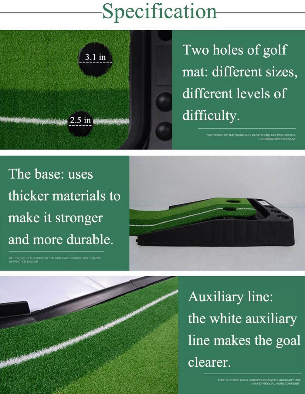 Golf mat with ball return