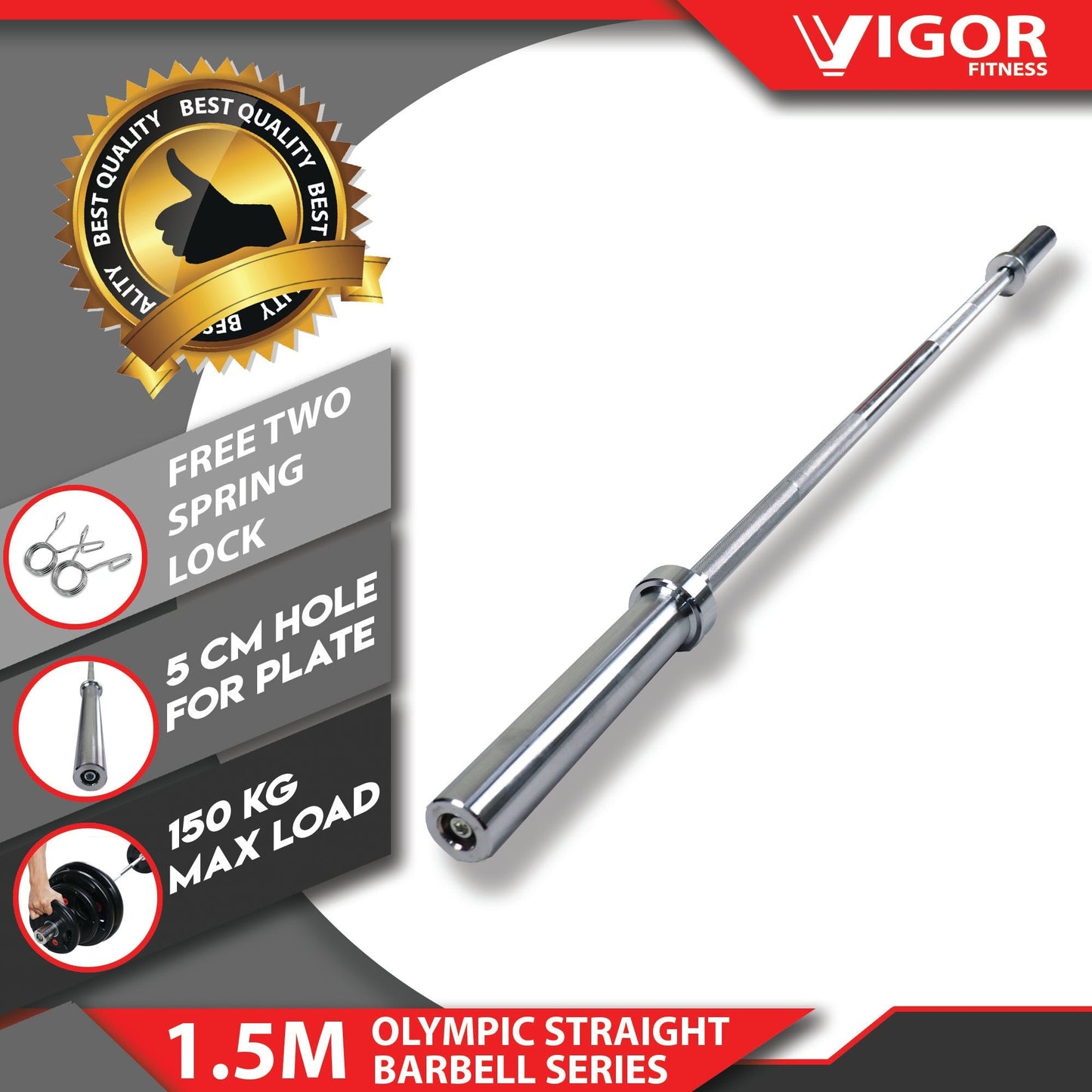 Olympic Bar 1.5M 5 Ft Olympic Training Bar