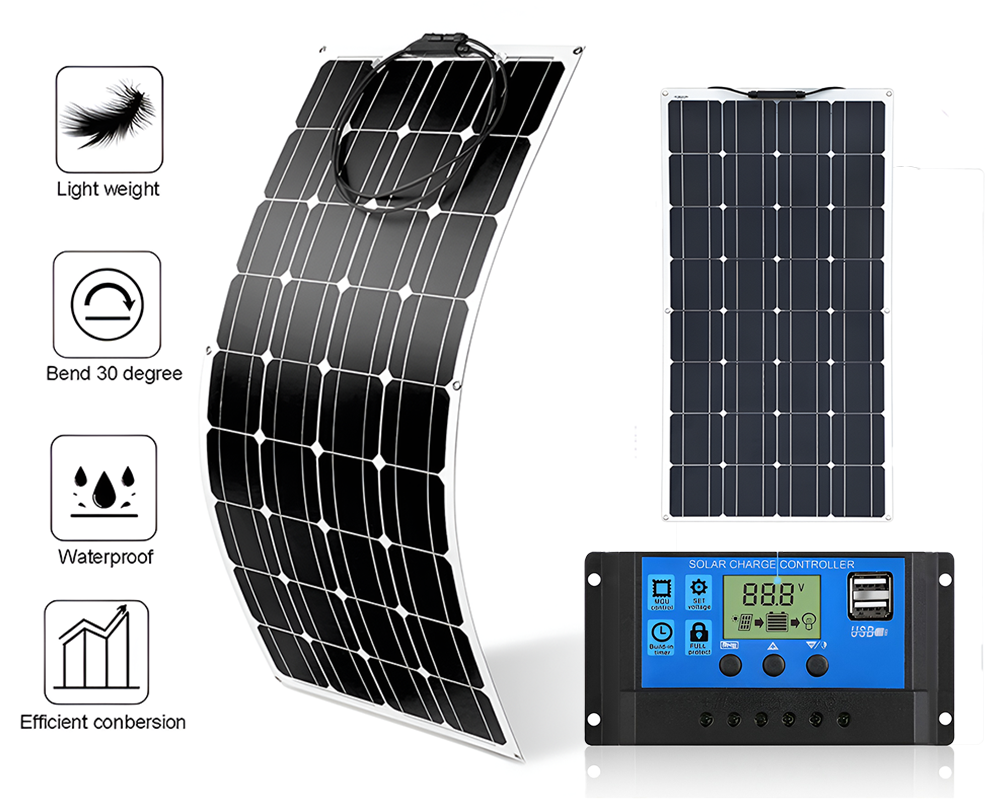 Lightweight flexible solar panel