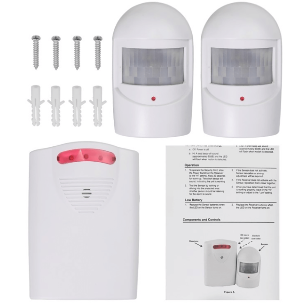 Wireless Security Driveway Alarm 2 Sensors