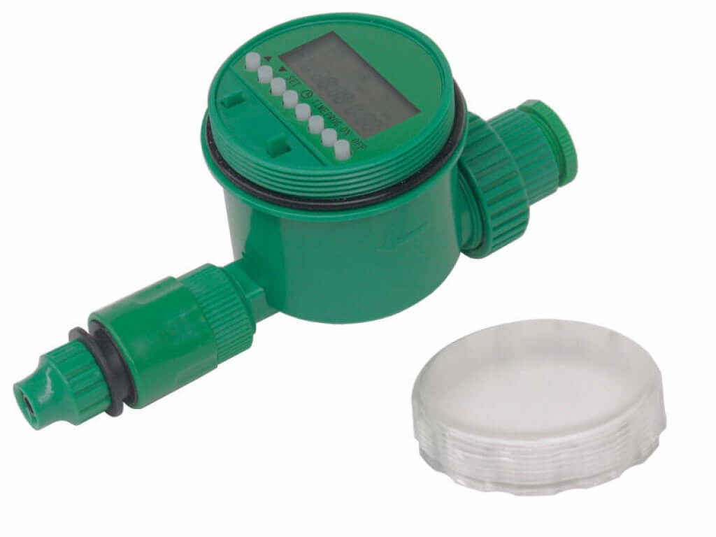 Green and yellow irrigation timer