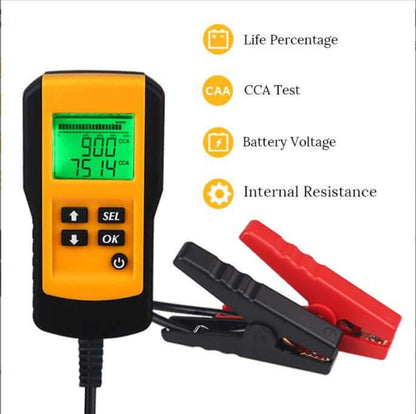 Battery tester showing voltage
