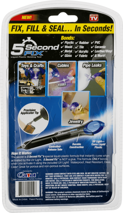 5 Second Fix glue with UV light
