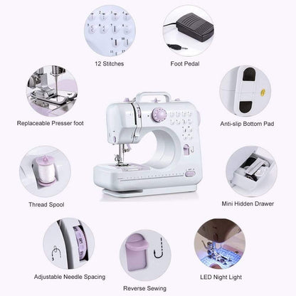 Sewing Machine 12 Stitches 2 Speed Led Light Foot Padal - The Shopsite