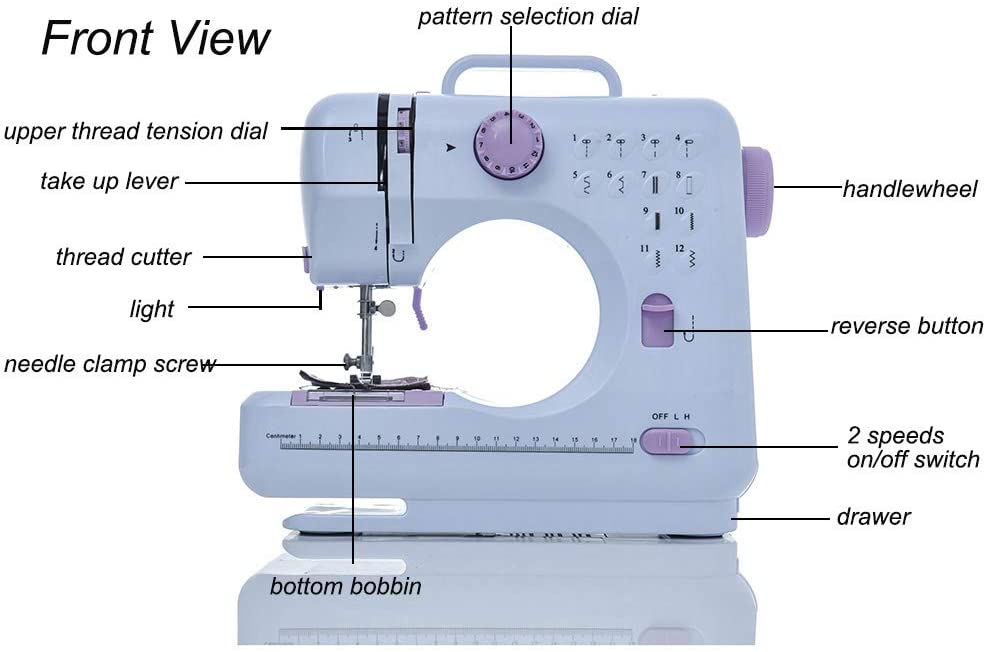 Sewing Machine 12 Stitches 2 Speed Led Light Foot Padal - The Shopsite