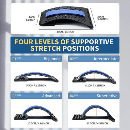 Back Stretcher for Lower Back Pain Relief, Multi Level Lumbar Support Spine Board for Bed, Chair and Car