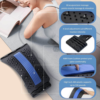 Back Stretcher for Lower Back Pain Relief, Multi Level Lumbar Support Spine Board for Bed, Chair and Car