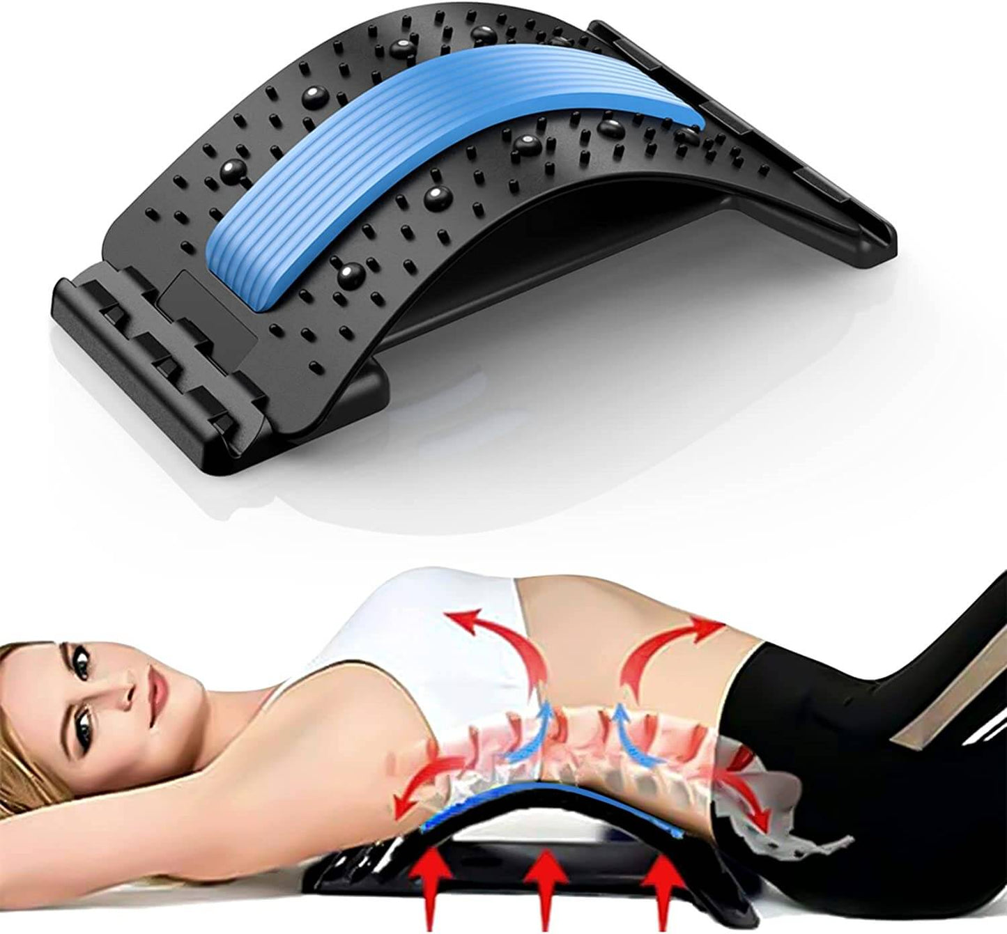 Back Stretcher for Lower Back Pain Relief, Multi Level Lumbar Support Spine Board for Bed, Chair and Car