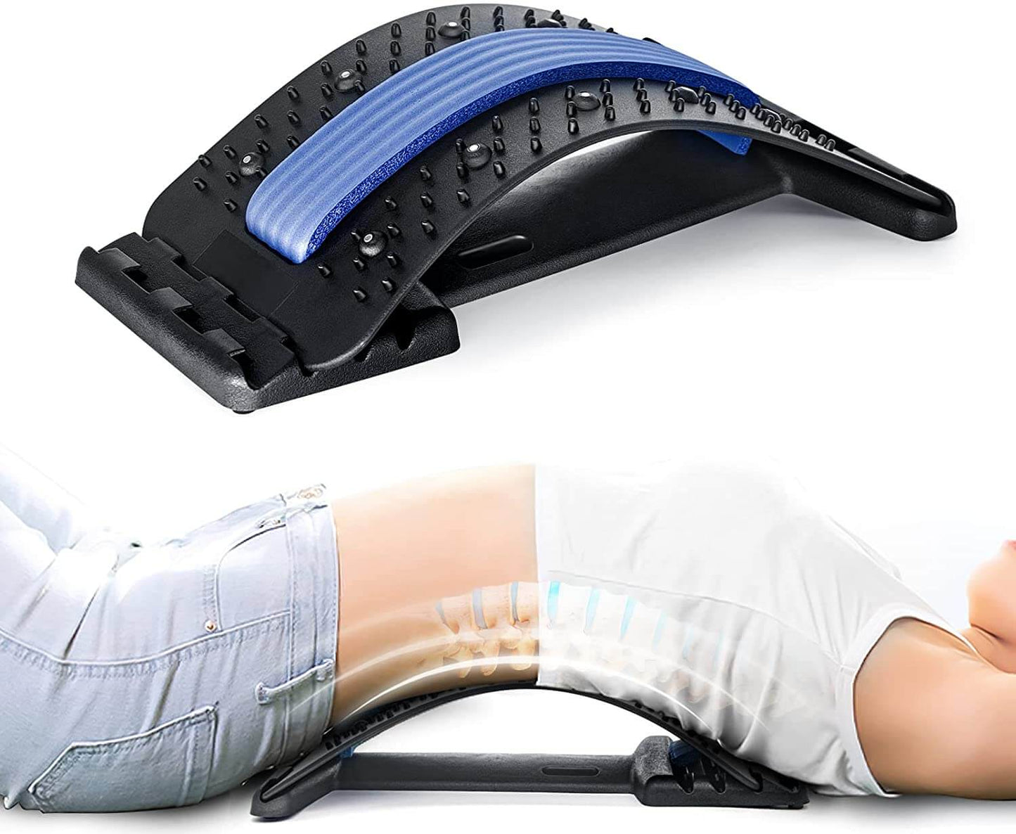 Back Stretcher for Lower Back Pain Relief, Multi Level Lumbar Support Spine Board for Bed, Chair and Car