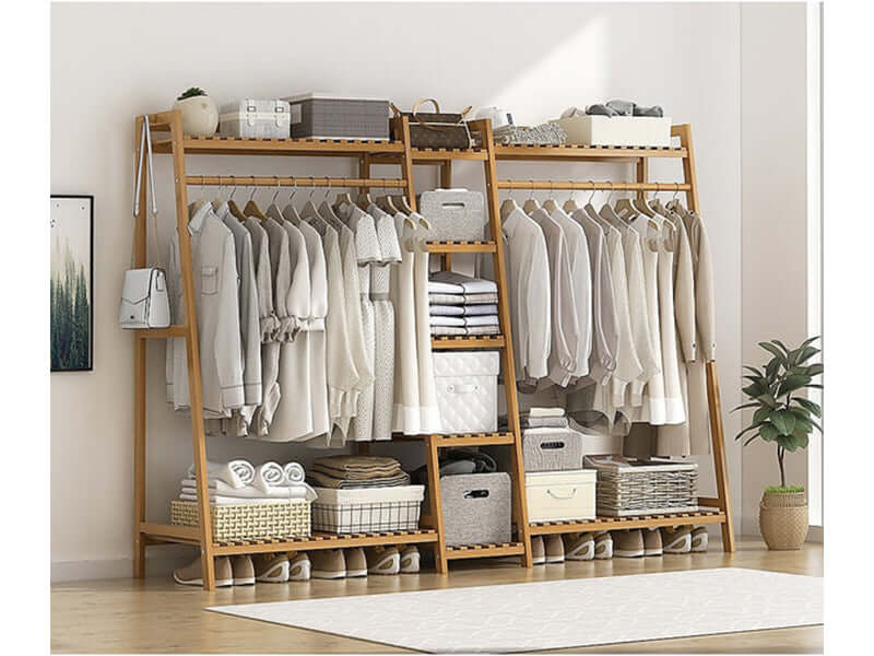 Bamboo Wardrobe Cloth Organizer - The Shopsite