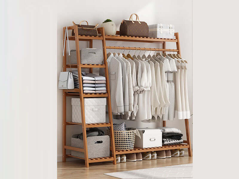 Bamboo Wardrobe Cloth Organizer - The Shopsite