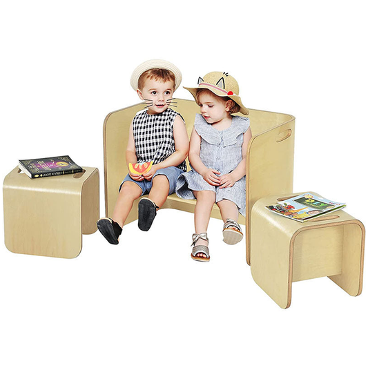 Kids Table and Chair Set – Wooden 3 Piece Kids Table and Chairs Set
