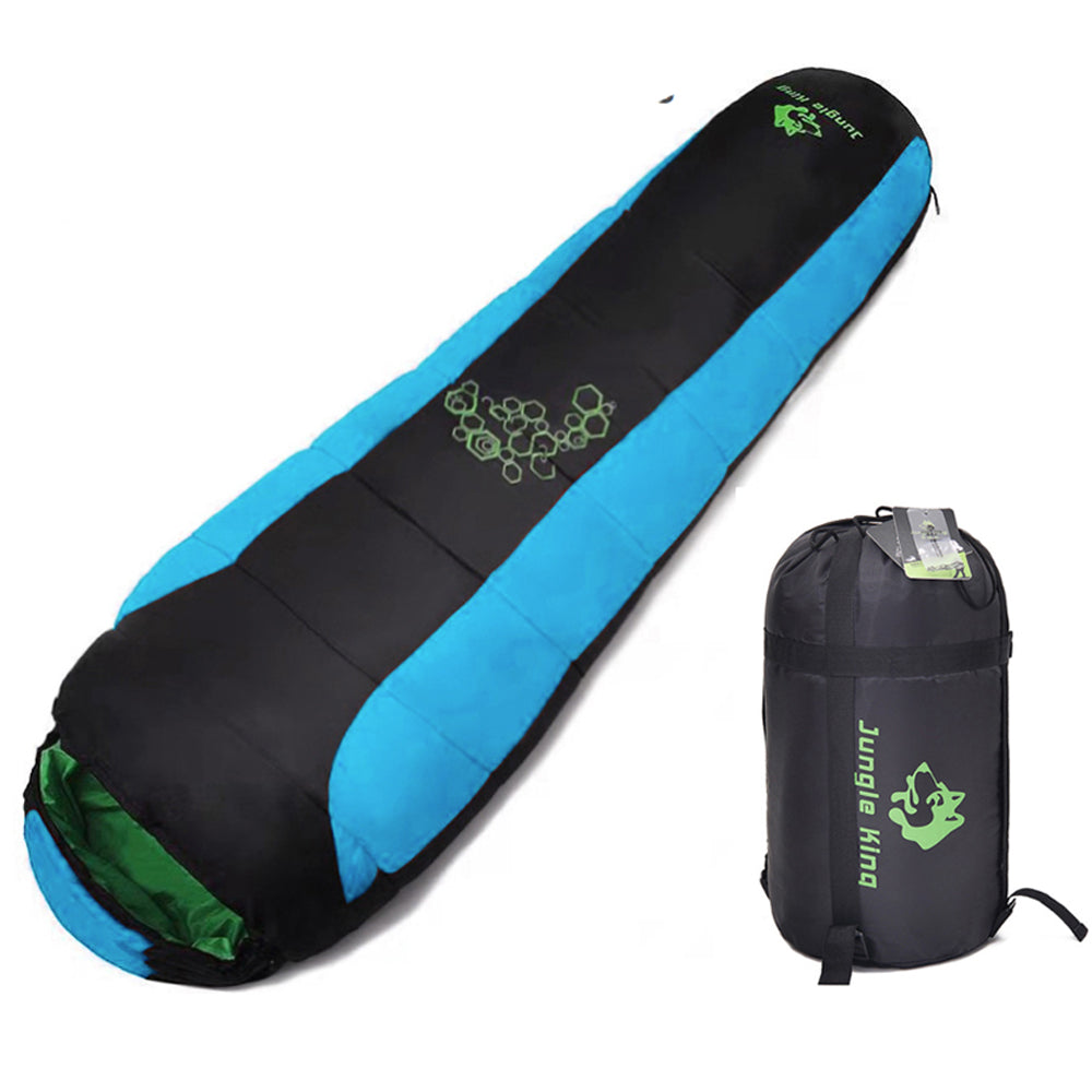 Blue camping sleeping bag