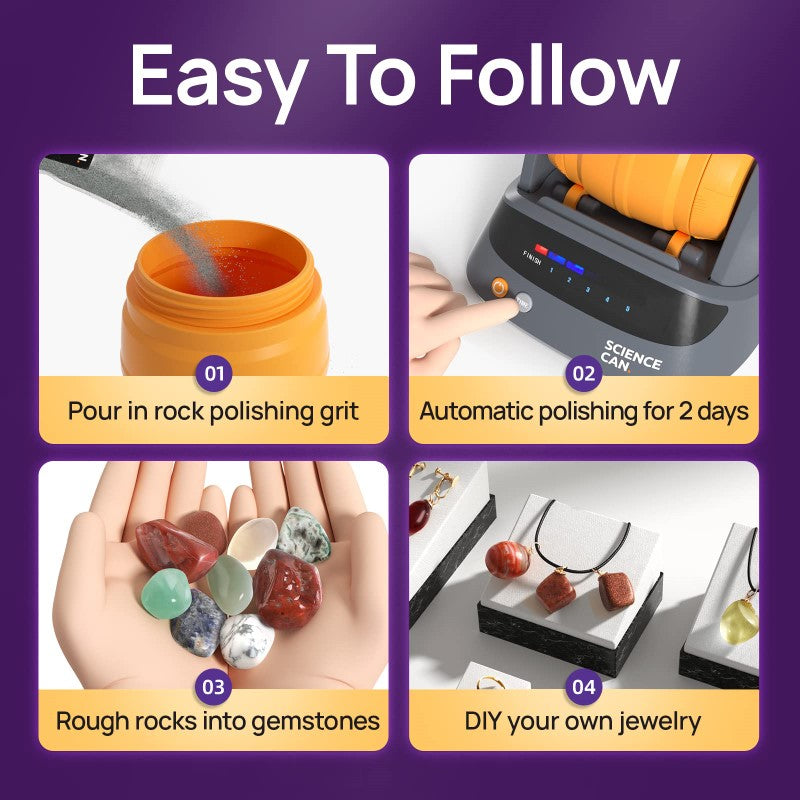 rock tumbler with polishing grit