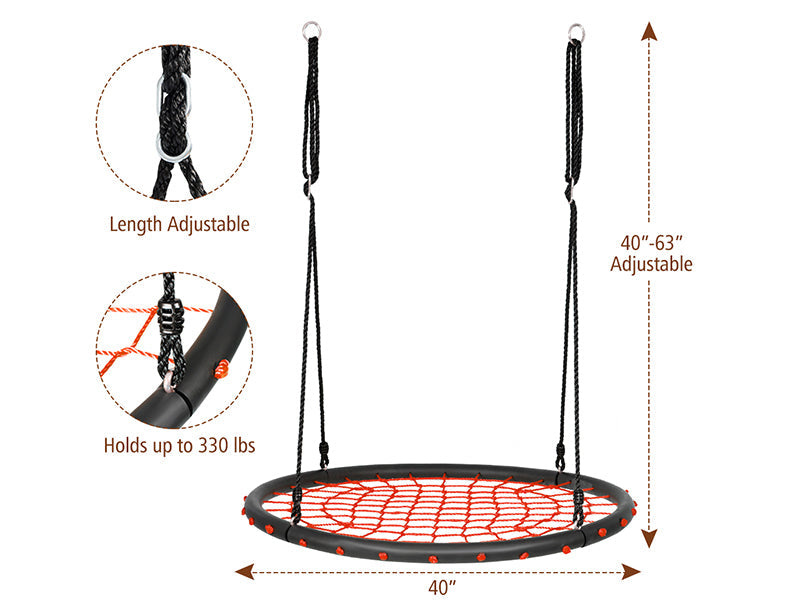 Hammock Swing Seat 60cm Spider Web Round - The Shopsite