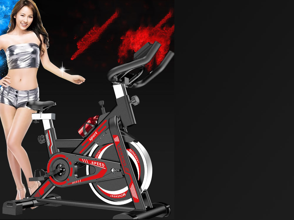 Spin bike with heart rate monitor display