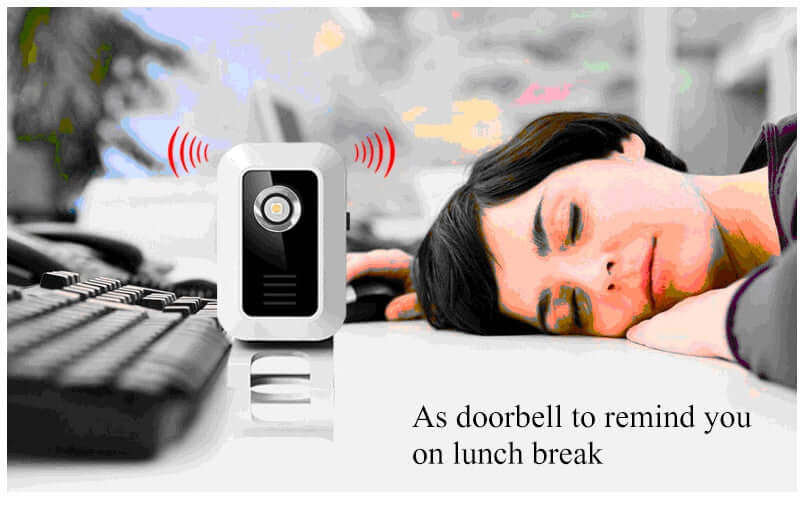 White plastic doorbell device