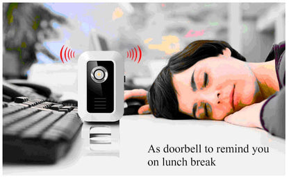 White plastic doorbell device