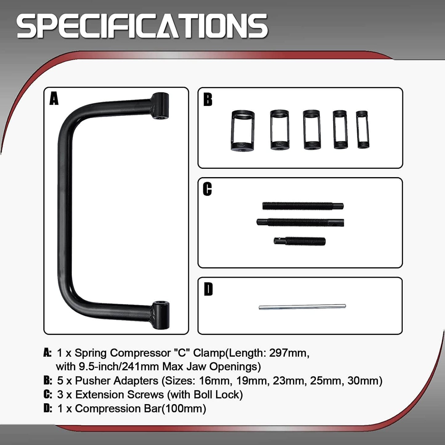 10pc Valve Spring Compressor Tool