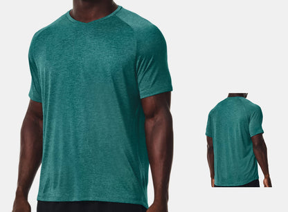 3XL, T Shirt Solid Color Short Sleeve Quick Drying Sports Stretch Tops
