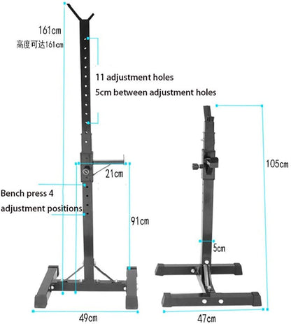 Squat Rack Weight Adjustable Lifting Stand - The Shopsite
