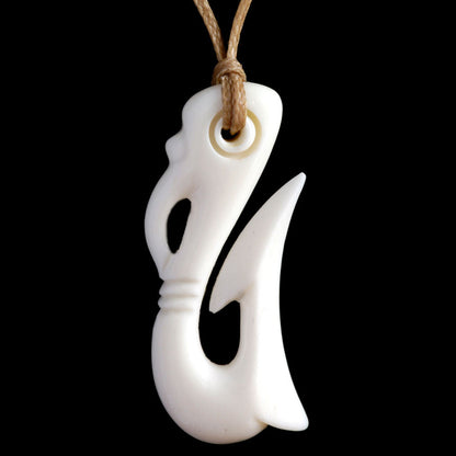 Stevie Ray Matau hand crafted bone pendant Medium 50mm Long (2")