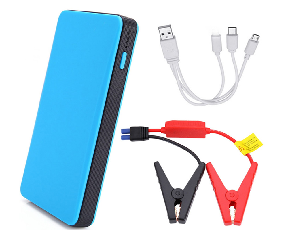 Car jump starter with clamps