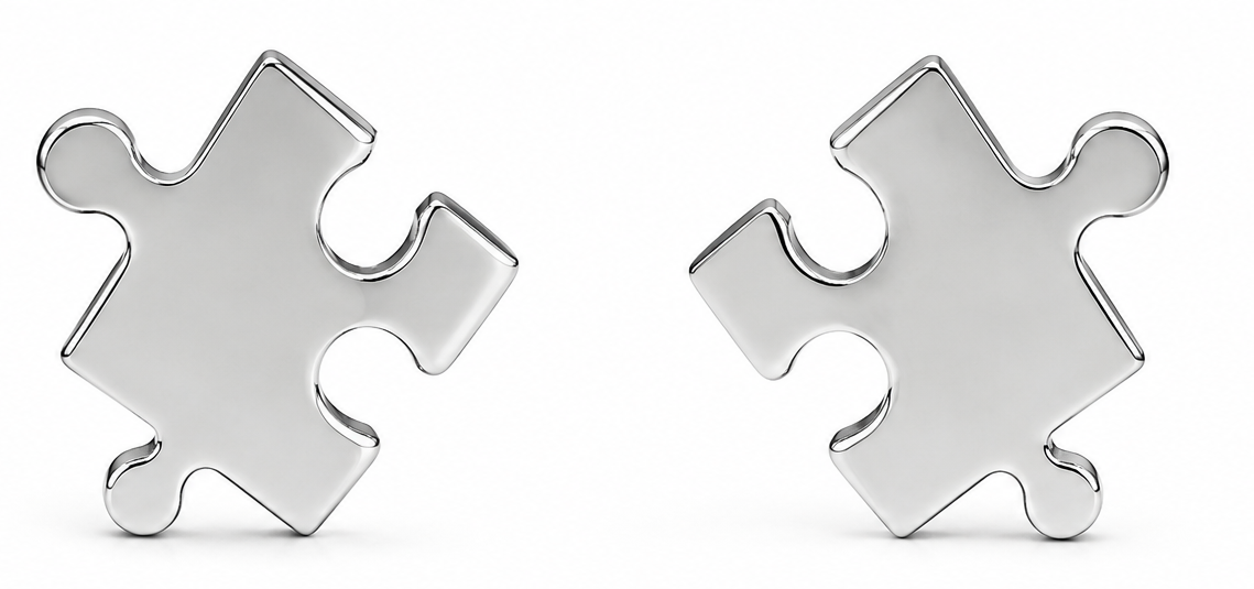 SS Puzzle Studs - Silver