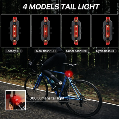 Waterproof Bike front torch & rear light