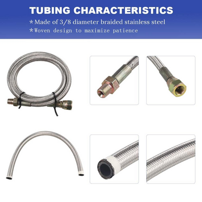 Turbo Charger Oil Drain Return Line Oil Feed Complete Kit Fit for T3 T4 GT35 T70 T66