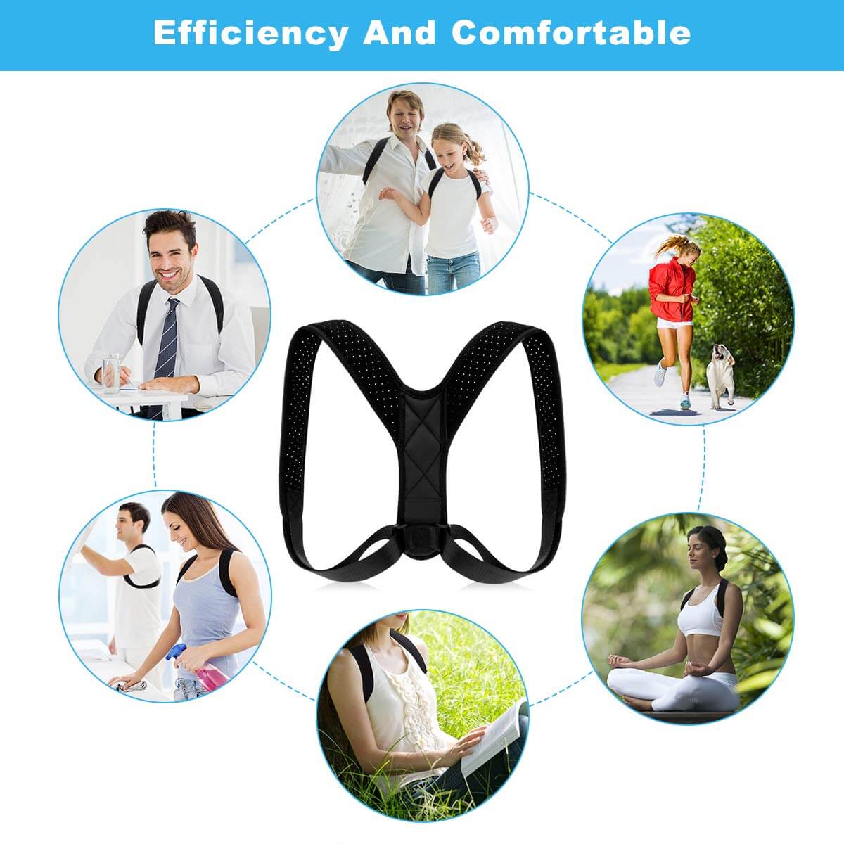 Posture corrector worn by man